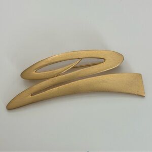 Signed M Jent Matte Satin Gold Zig Zag
Spiral Brooch